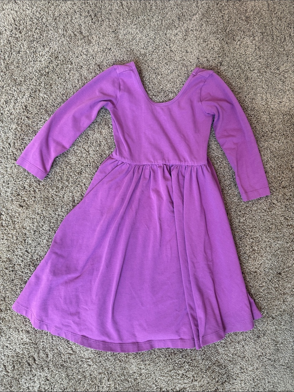 Alice + Ames Girls' Long Sleeve Purple Knit Skater Dress